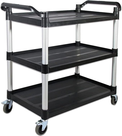 Service Cart with Wheels Lockable Large Size, Plastic Restaurant Cart Heavy Duty by FIHUTED