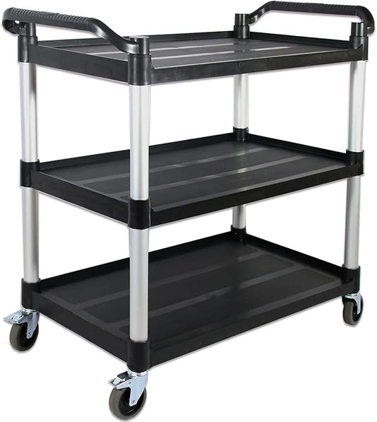 Service Cart with Wheels Lockable Large Size, Plastic Restaurant Cart Heavy Duty by FIHUTED