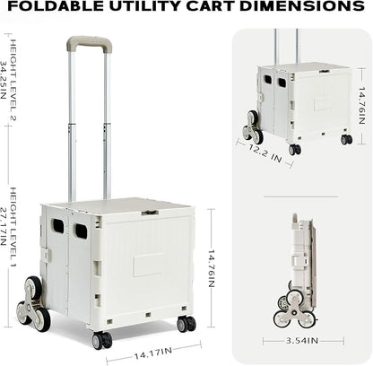 Utility Cart Foldable Shopping Cart Book Storage Cart, - Image 3