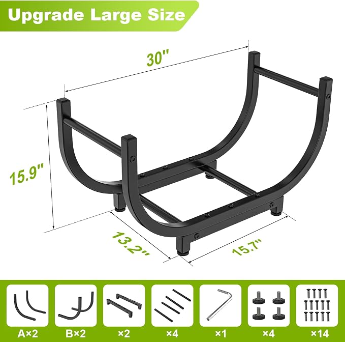 Firewood Rack Outdoor 30in，Indoor Firewood Storage and Firewood Rustproof - Image 5