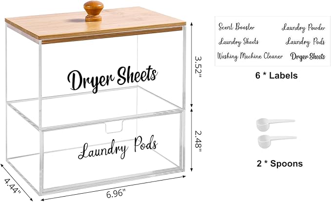 Acrylic Laundry Pods Contianer and Dryer Sheet Holder Set - Image 2