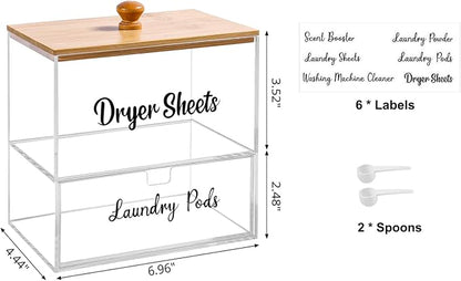 Acrylic Laundry Pods Contianer and Dryer Sheet Holder Set - Image 2