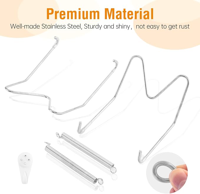 Bilillo 20 Pieces Stainless Steel Spring Plate Hangers - Image 4
