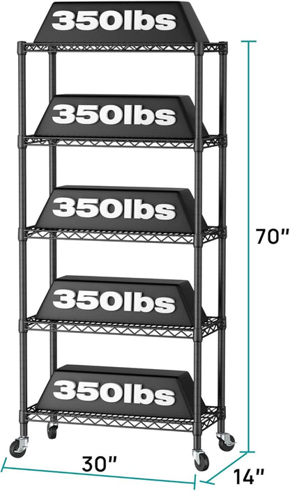 SINGAYE 5 Shelf Adjustable Heavy Duty Storage Shelving Unit - Image 3