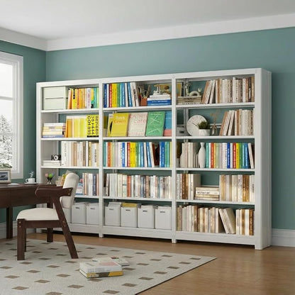 5-Tier Bookcase with Adjustable Storage Shelves, Metal Bookshelf with Book by Jazipic