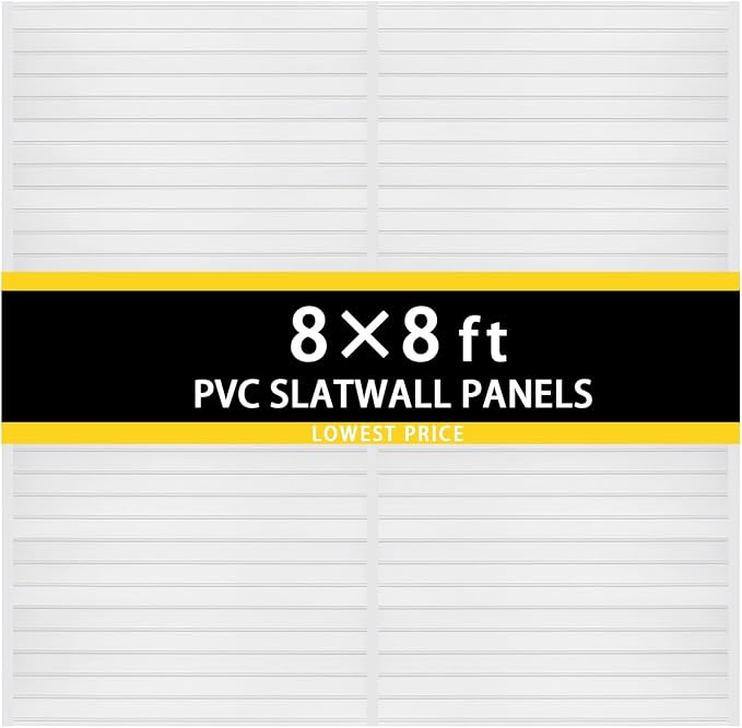4'H x 4'W PVC Slatwall Panels Garage Wall Storage System by Unknown