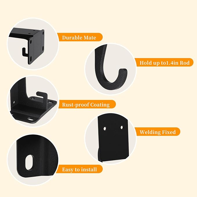 14inch Heavy Duty Closet Rod Bracket Supports 200lbs | Sturdy Easy to Install - Image 5