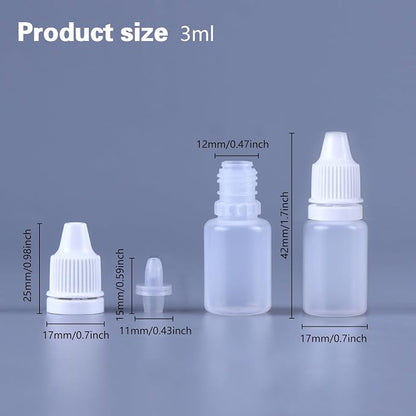 12PCS 3ML White Plastic Empty Squeezable Dropper Bottles Portable Eye Liquid - Image 2