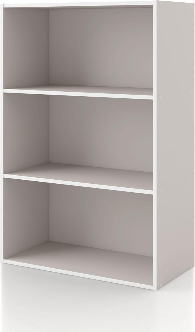 Homes: Inside + Out Apexa 3-Tier Cube Storage Organizer Shelves, Stackable Wood by HOMESInsideOut
