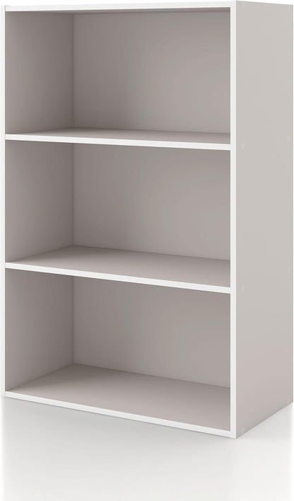 Homes: Inside + Out Apexa 3-Tier Cube Storage Organizer Shelves, Stackable Wood by HOMESInsideOut