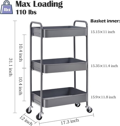 TOOLF 3-Tier Rolling Cart - Image 2