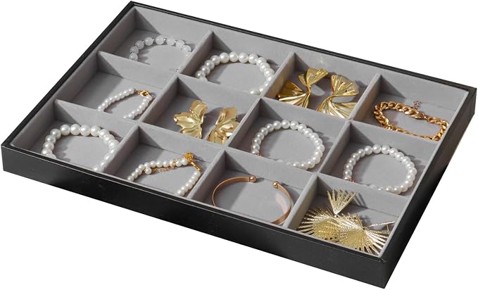 Large Jewelry Organizer Tray 2 Pack, Stackable Jewelry Storage Holder - Image 7