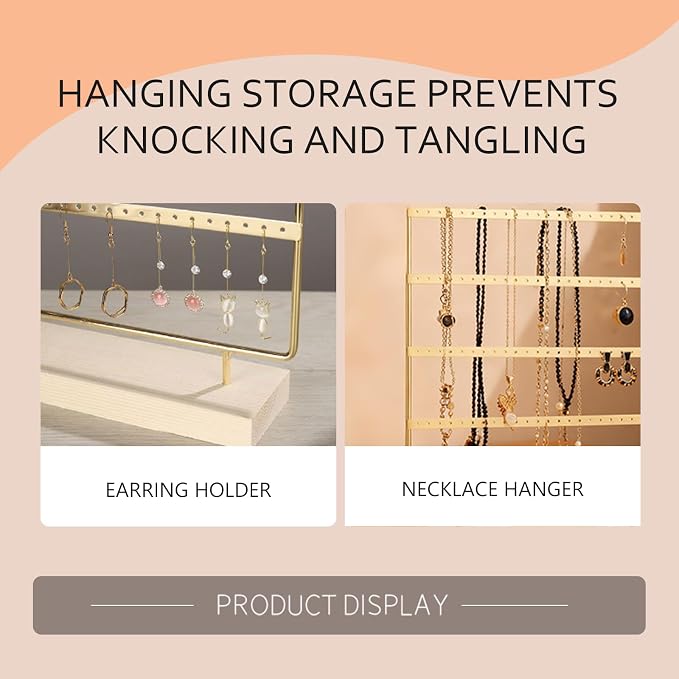 Earring Organizer Stand for Women, 4 Tier Tall Jewelry Holder Organizer Rack - Image 5