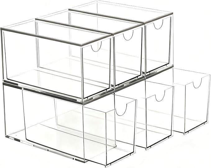 6 Pack Stackable Tea Bag Organizer Drawers – Clear Acrylic Tea Bag Holder - Image 8