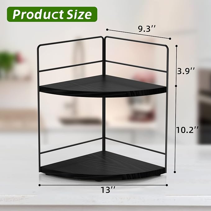 ZGO 2-Tier Bathroom Counter Organizer, Corner and Makeup Organizer - Image 3