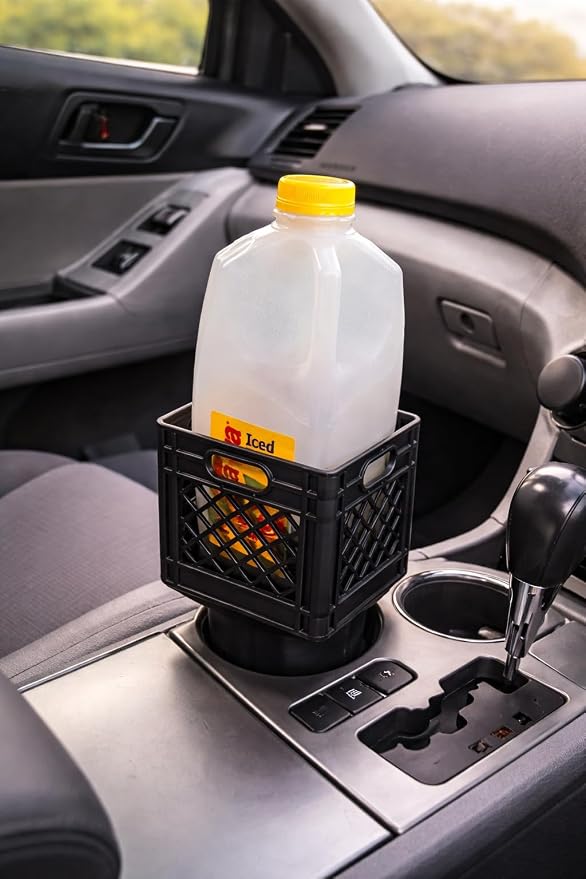 Half Gallon Car Cup Holder Expander, Classic Milk Crate Style Adapter - Image 2
