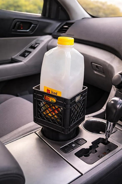 Half Gallon Car Cup Holder Expander, Classic Milk Crate Style Adapter - Image 2