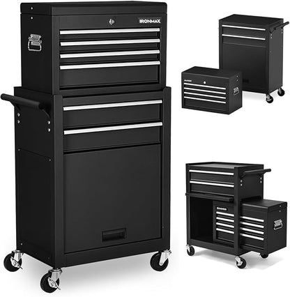 Goplus 6 Drawers Tool Chest, 2-in-1 Rolling Tool Box by Goplus