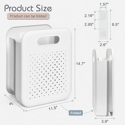 Goderewild Collapsible Laundry Basket, Space-Saving Wall-Mounted Hamper - Image 2