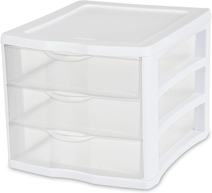 4 Sterilite ClearView Portable 3 Storage Drawer Organizer Cabinets - Image 6