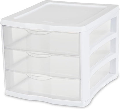 4 Sterilite ClearView Portable 3 Storage Drawer Organizer Cabinets - Image 6
