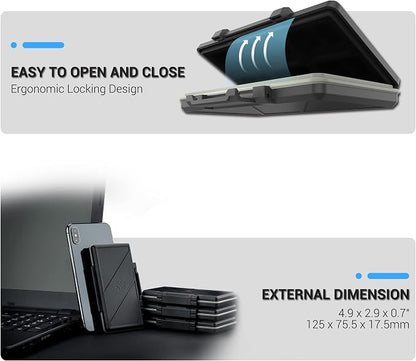XQD Cfexpress Type B Card Holder, Water-Resistant 6 Card Case Storage Organizer - Image 6