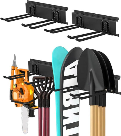 Garage Tool Organizer Wall Mount 32in- 4 Heavy Duty Hooks, 240lbs Capacity by Zmiky