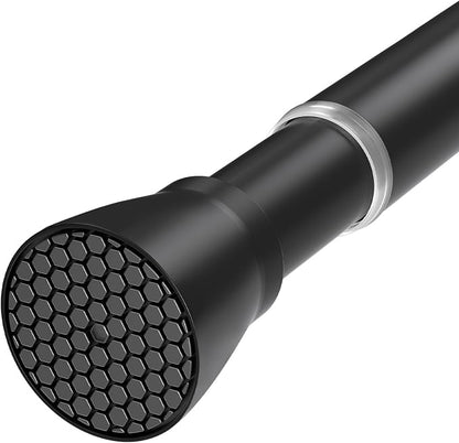 Black Tension Curtain Rod 28 to 48 Inch Spring Rod No Drilling Adjustable by QINGYUN