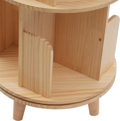 4 Tiers Rotating Bookshelf 360 Display Floor Standing Storage Rack - Image 7