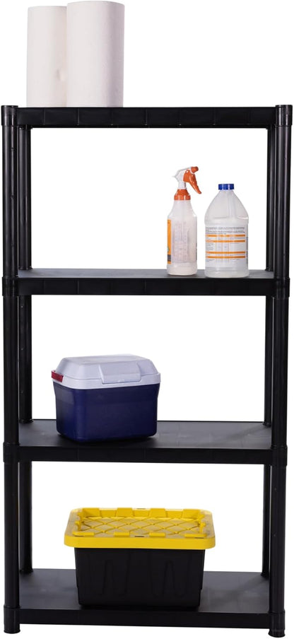 4-Shelf Plastic Storage Shelving Unit, Freestanding Organizer Utility Rack - Image 4