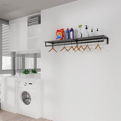 Audmore Wall Mounted Clothes Rack Heavy Duty Metal Hanging Clothing Rack | Shelf - Image 8