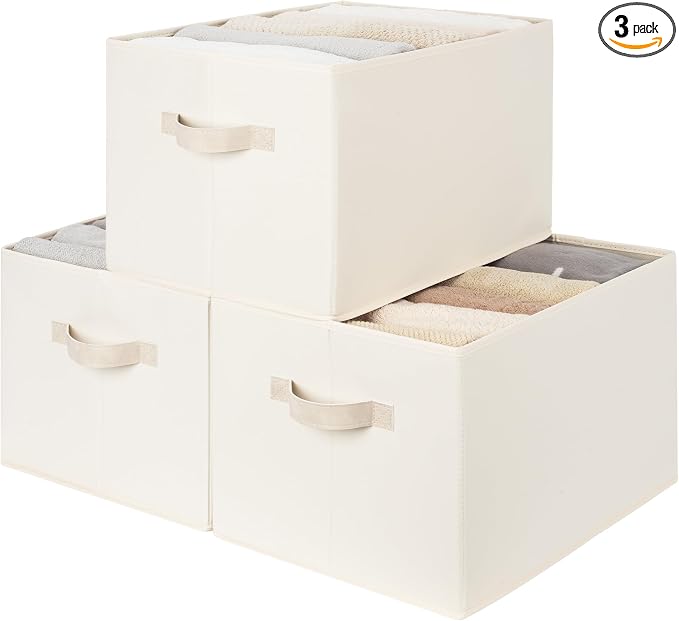 StorageWorks Storage Baskets for Shelves, Foldable Fabric Closet Storage Bins by StorageWorks