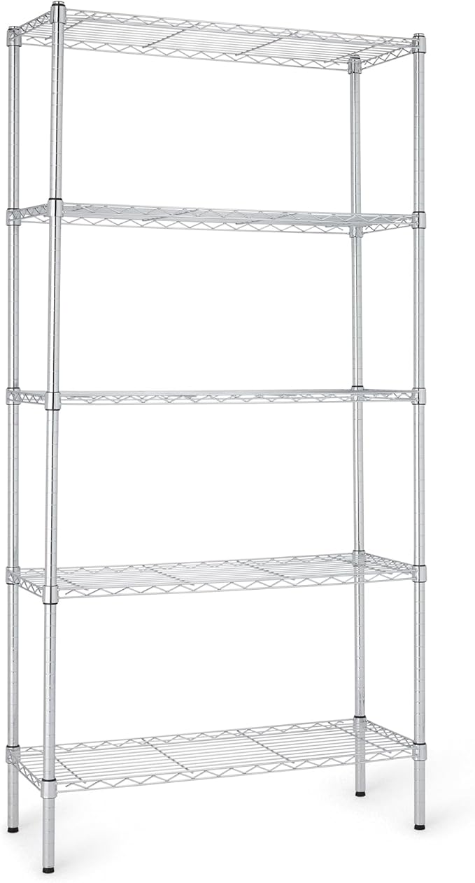 Amazon Basics 5-Shelf Adjustable Heavy Duty Steel Wire Rack Storage Shelving by AmazonBasics