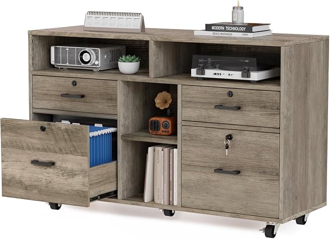 VINGLI Wide 4 Drawer File Cabinet by VINGLI