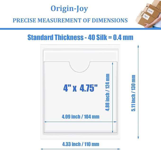 Origin-Joy 25 PCS Self-Adhesive Index Label Pockets - Image 2