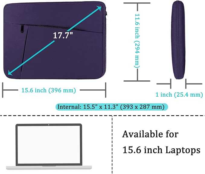 Laptop Case Bag 15.6 inch, Shockproof Protective Computer Carrying Cover - Image 5