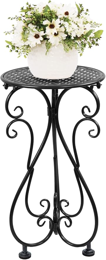 NAKUPE Plant Stand Indoor & Outdoor Flower Pot Stand 17" Tall Metal Plant Table by BuyNow