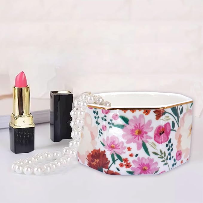 Ceramic Paper Clip Holder Gold Line Paper Clip Dispenser Organizer - Image 2
