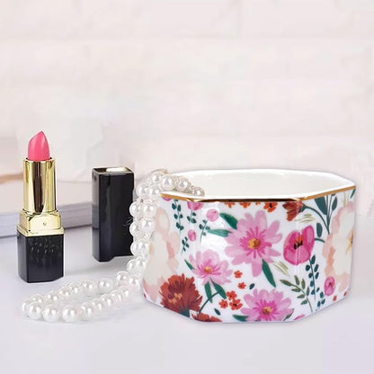 Ceramic Paper Clip Holder Gold Line Paper Clip Dispenser Organizer - Image 2