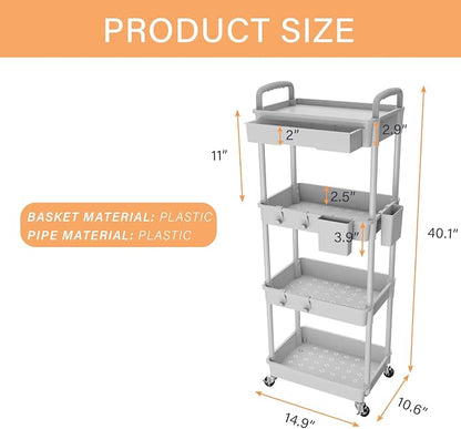 4 Tier Rolling Utility Cart - Image 5