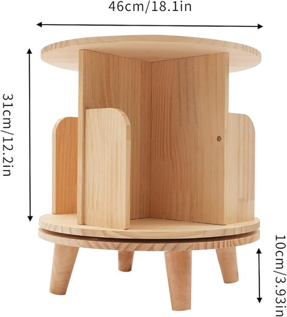 1 Tier Rotating 360 Display Floor Standing Bookcase Storage Rack - Image 3