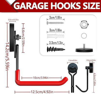 3-H Heavy Duty Magnet Garage Hooks 2 Pack, Extra Large Strong Magnetic Hooks - Image 3