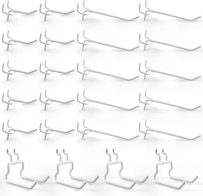 G.CORE 24-Pack Pegboard Hooks, Heavy Duty Metal Shelving Brackets, Wall by GCORE