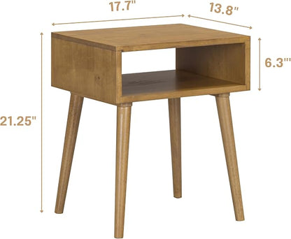 NTC Zoe Solid Wood Nightstand, Mid Century Modern Side Table Bedroom, Bedside - Image 2