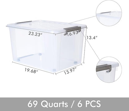 Citylife 6 Packs 69 QT Plastic Storage Bins - Image 2