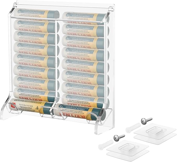Beautyflier Clear Acrylic Lip Balm Dispenser, Organizer Holder by Beautyflier