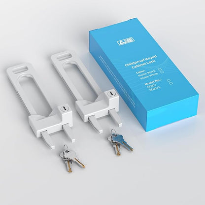 AST Keyed Cabinet Lock, 2 Locks 4 Keys Keyed Alike, Effective Childproof - Image 7