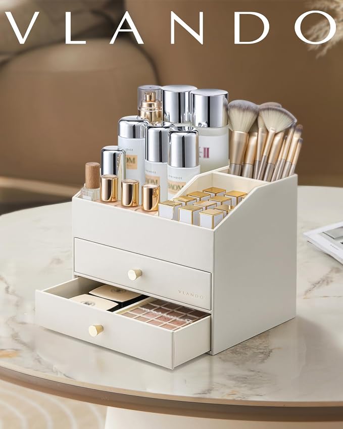 Vlando Makeup Organizer for Vanity, Large Capacity Countertop Organizer - Image 8