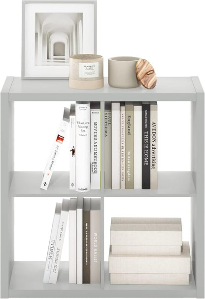 Furinno Cubicle Open Back Decorative Cube Storage Organizer, Light Grey | 14.6" - Image 8