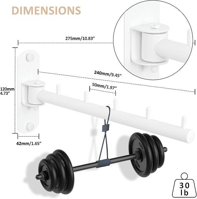 Mooche Swing Clothes Hanger Rack, Garment Racks Folding Clothes Bar Wall Mounted - Image 7